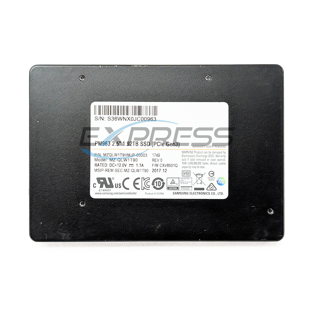 Samsung 2.5" 1.92TB NVMe U.2 (G3) SSD (Pm963) | MZ-QLW1T90