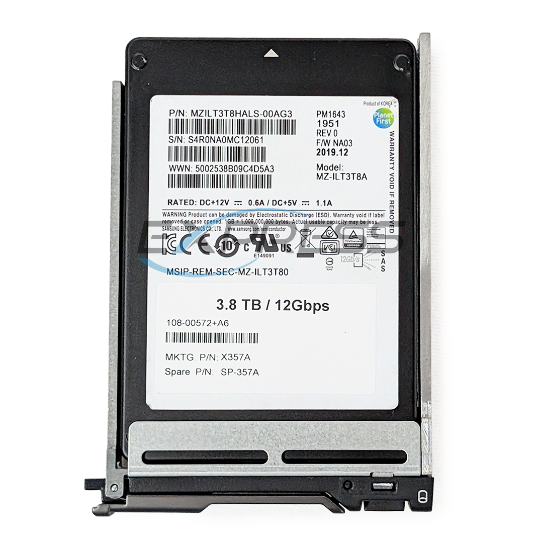 Samsung 2.5" 3.84TB SAS 12Gbps RI SSD (Pm1643) | MZILT3T8HALS-00AG3