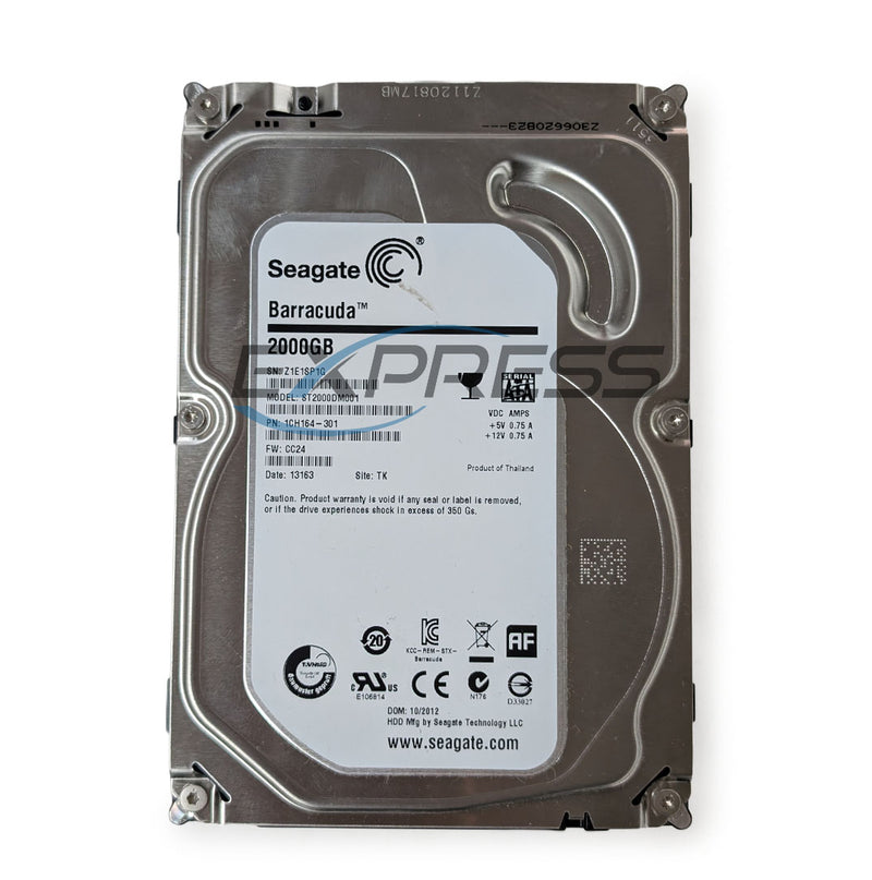 Seagate 3.5" Barracuda 2TB 7.2K SATA 6Gbps Af HDD (Server) | ST2000DM001