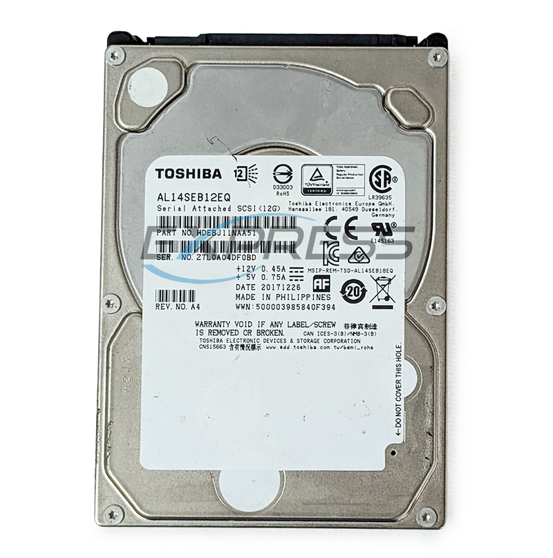 Toshiba 2.5" 1.2TB 10K SAS 12Gbps Drive | HDEBJ11NAA51