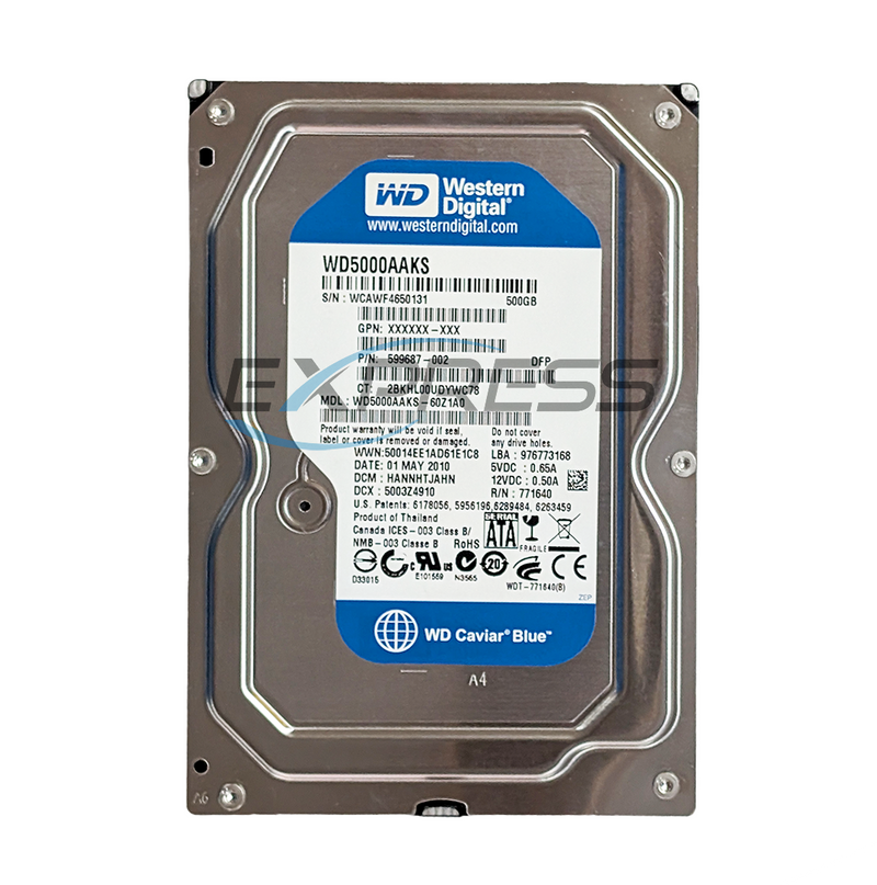 Western Digital Caviar Blue 3.5" 500GB 7.2K SATA HDD | WD5000AAKS