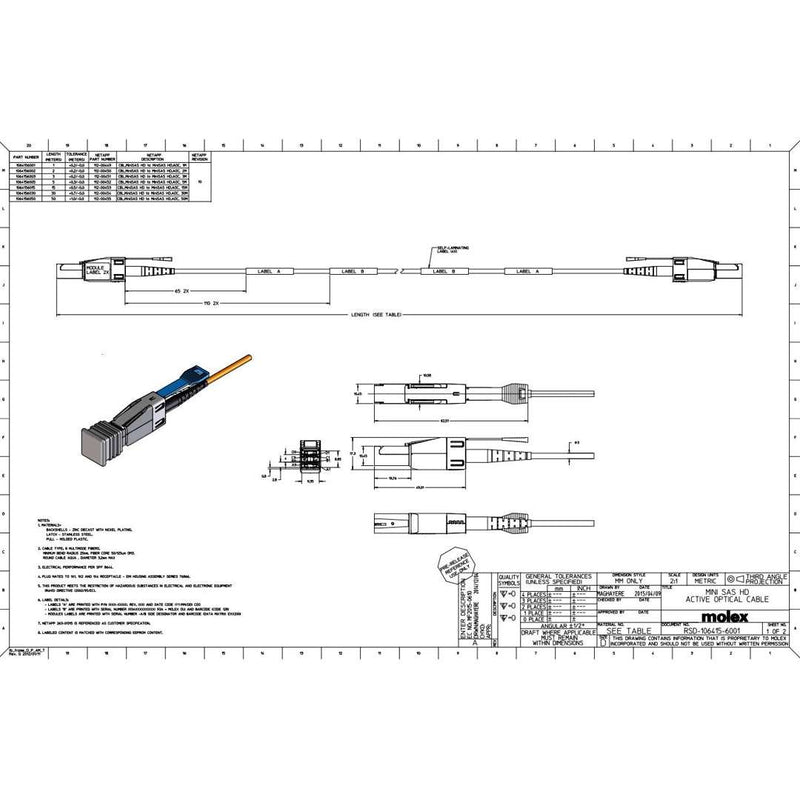 NetApp X66041A - 2m Data Cable with Plug MiniSAS HD/MiniSAS HD | miniSAS HD/miniSAS HD, AOC,