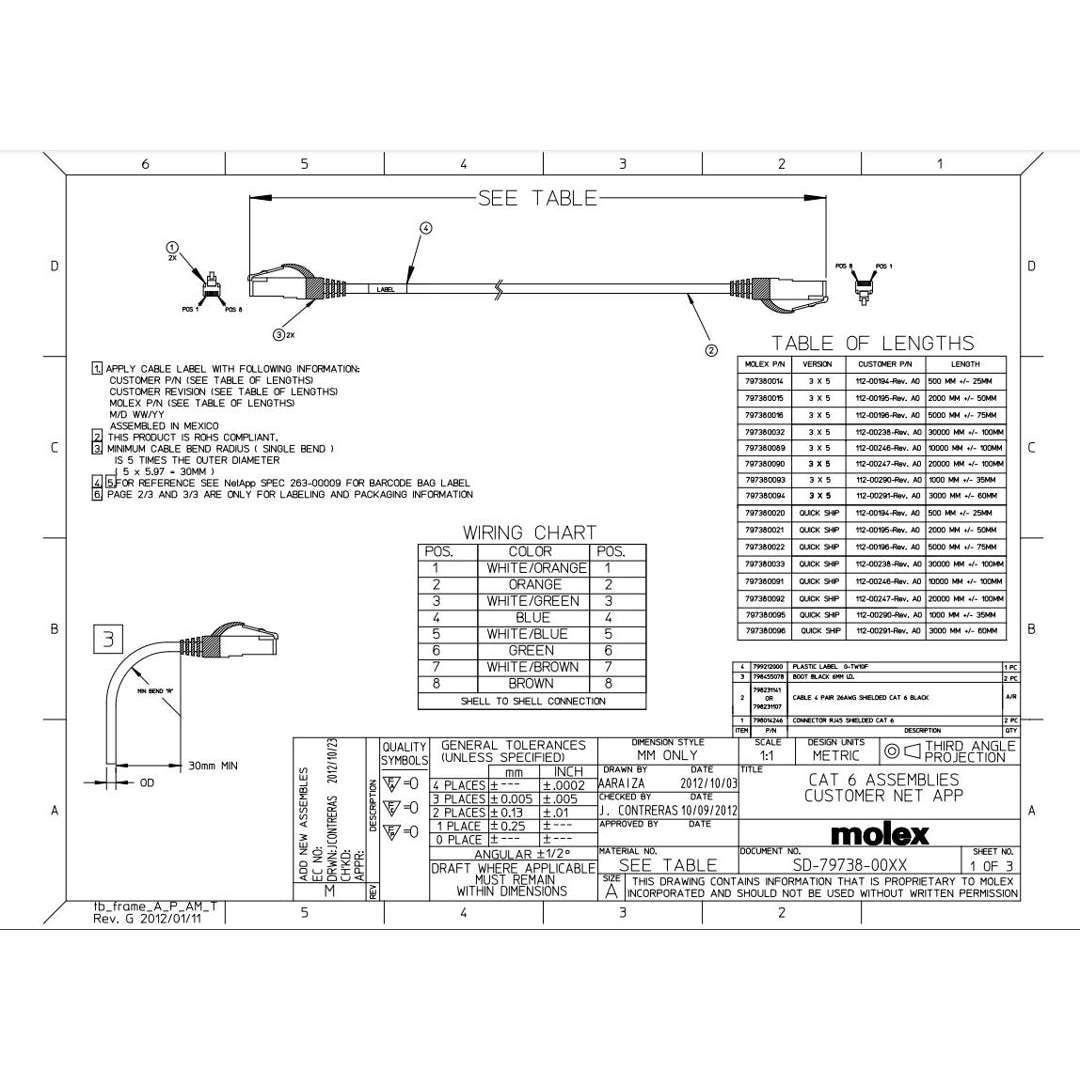 NetApp X6585-R6 - 3m Data Cable with Plug RJ45/RJ45 | Ethernet, CAT6, RJ45,