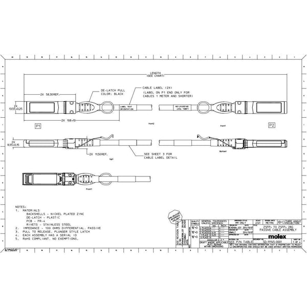 NetApp X66130-3 - 3m Data Cable with Plug SFP28/SFP28 | Direct Attach CU SFP28 25G,