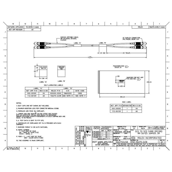 NetApp X6510A-R6 - 5m size_50µmData Cable with Plug SC/SC | Opt, OM2, 50µm, SC/SC,