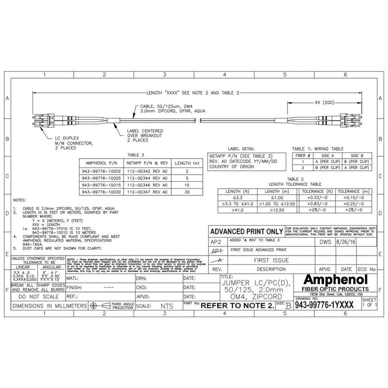 NetApp X66250-30 - 30m size_50µmData Cable with Plug LC/LC | Opt, OM4, 50µm, LC/LC,