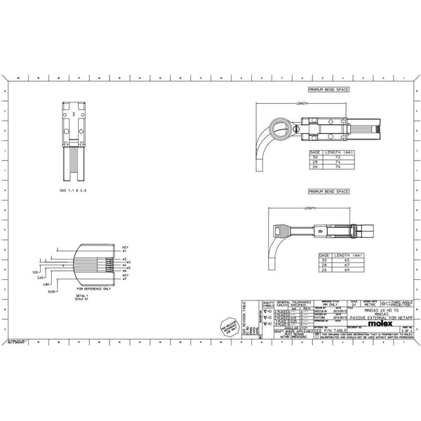 NetApp X-26001-00-R6 - 2m Data Cable with Plug MiniSAS HD/miniSAS | SAS HD to miniSAS, SAS2,