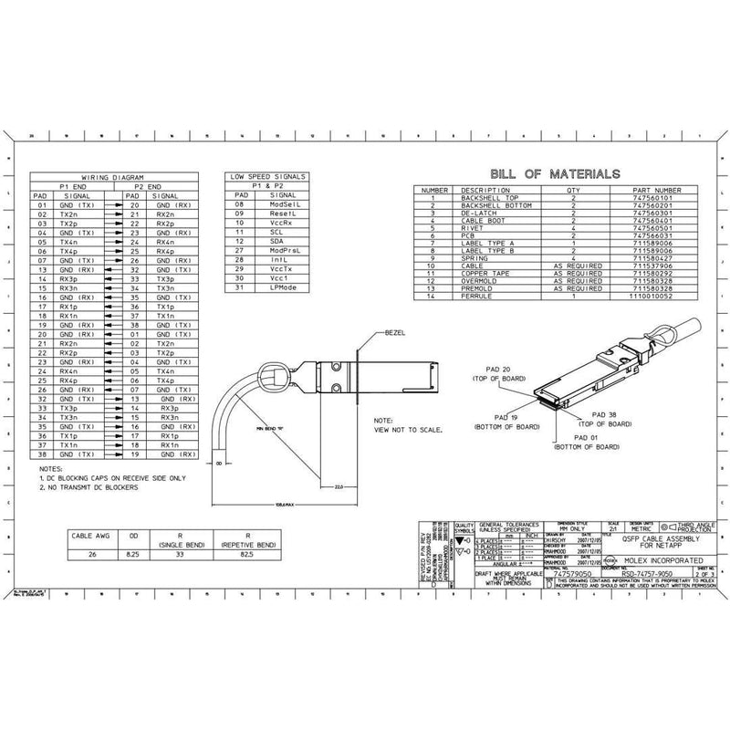 NetApp NO_FRU_Mellanox_MFS1S00-H100E_100m - 100m Data Cable with Plug QSFP56/QSFP56 | NO_FRU_Mellanox_MFS1S00-H100E_