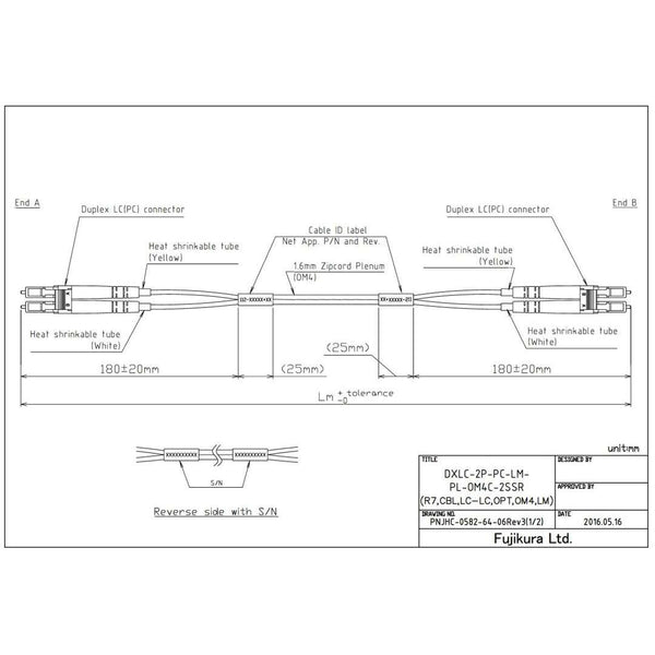 NetApp X66250-2 - 2m 50µmData Cable with Plug LC/LC | Cable, Opt, OM4, 50µm, LC/LC,