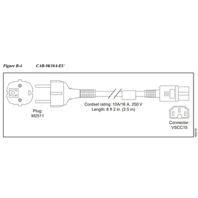 Cisco 250VAC 10A Cee 7/7 Plug, EU Power Cable | CAB-9K10A-EU