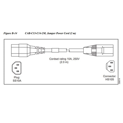 CAB-C13-C14-2M | CABASY,WIRE,JUMPER CORD, PWR, 2 Meter, C13/C14,10A/250V Power Cable