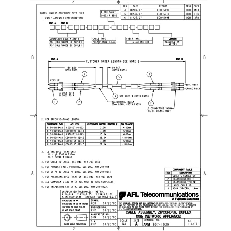 NetApp X6547-R6 5m OM3 Fiber Optic Data Cable with Port LC/SC 50µm