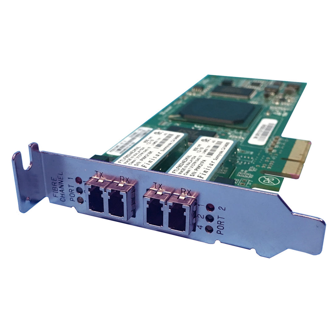 Dell QLogic 2462, Dual Port 4Gb Optical Fibre Channel x4 PCIe HBA, Low Profile | P23M2