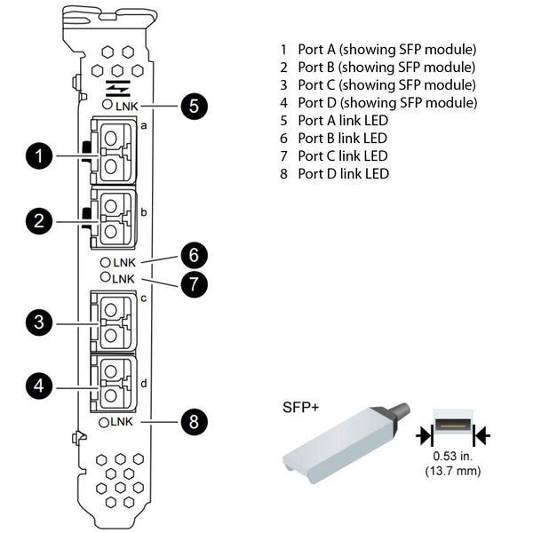 NetApp Adapter X2056-R6 (ONTAP) PCIe bus with plug SFP+ (4p 8Gb FC Op)