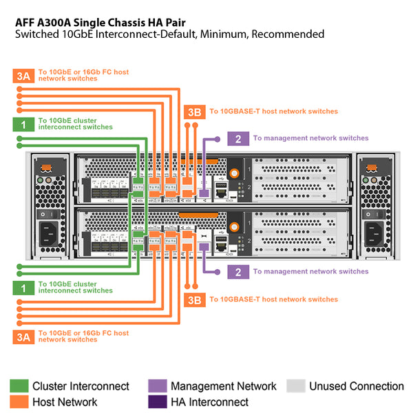 NetApp AFF A300 Single Chassis HA Pair Filer Head (AFF-A300A)