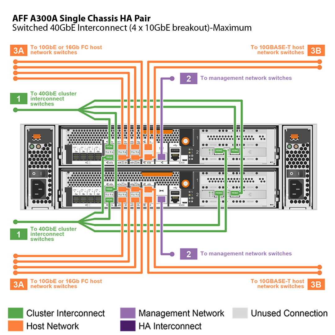 NetApp AFF A300 Single Chassis HA Pair Filer Head (AFF-A300A)