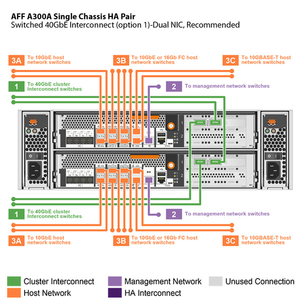 NetApp AFF A300 Single Chassis HA Pair Filer Head (AFF-A300A)