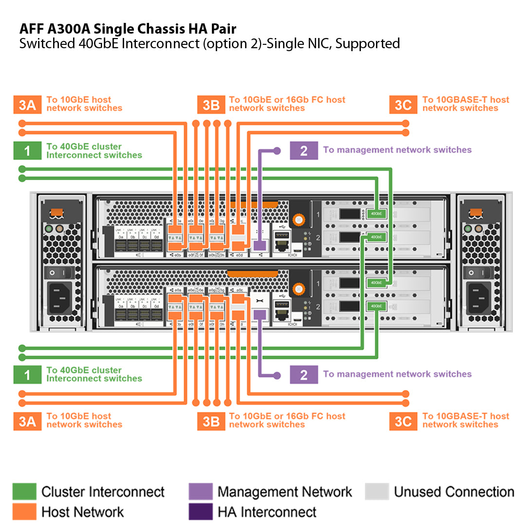 NetApp AFF A300 Single Chassis HA Pair Filer Head (AFF-A300A)