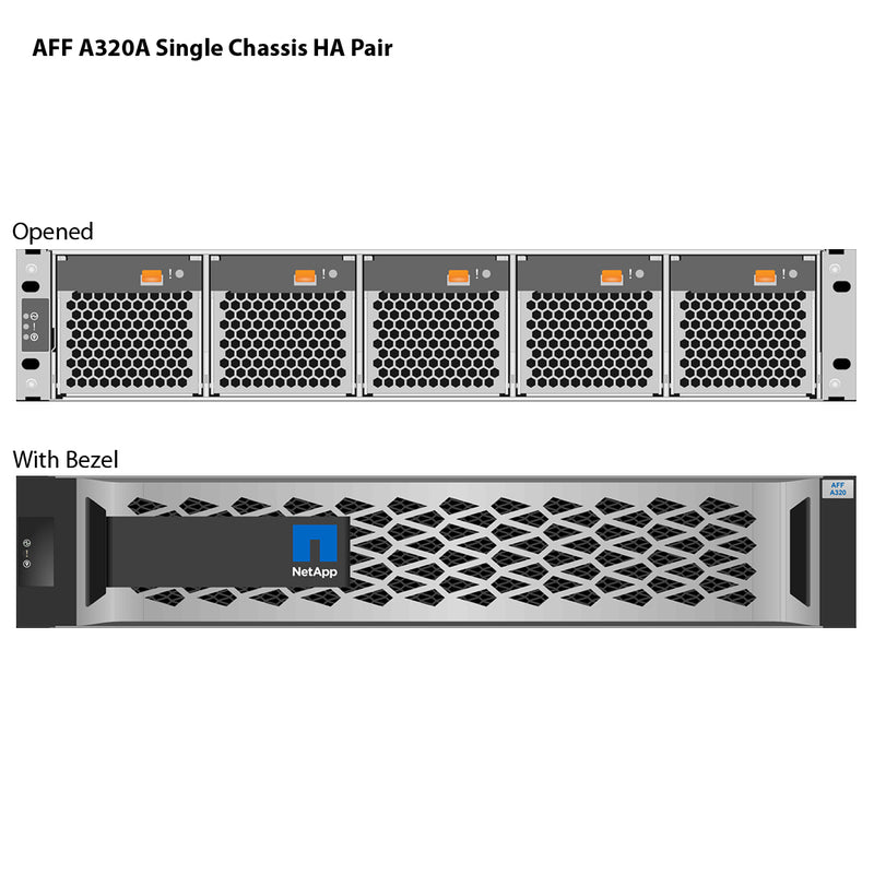 NetApp AFF A320 Single Chassis HA Pair Filer Head (AFF-A320A)