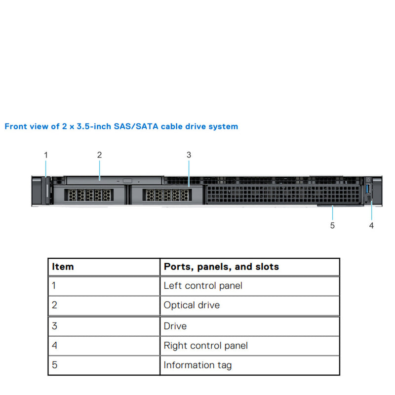 Dell PowerEdge R250 Chassis - Hot Swap 4x3.5" SAS/SATA (HDD/SSD)