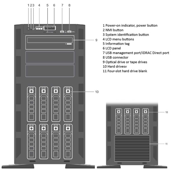 Dell PowerEdge T330 Tower Server Chassis (4x3.5")