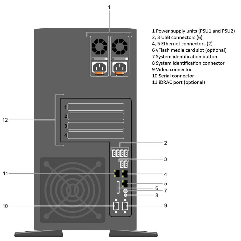 Dell PowerEdge T330 Tower Server Chassis (4x3.5")